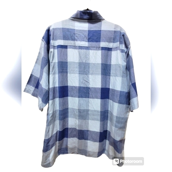 MECCA XXL 100% Cotton Plaid Men's Button Down Dress Shirt with Pockets - Picture 2 of 6